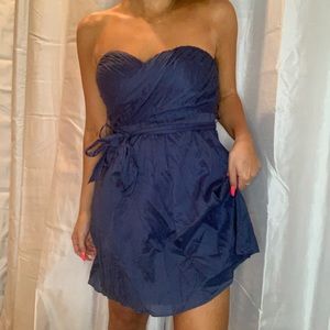 Express flowy navy mini dress